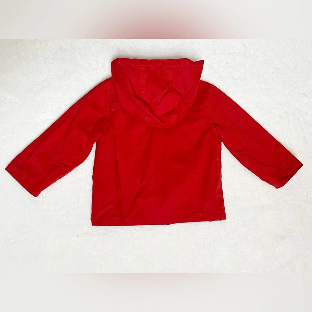 2T Unisex Janie and Jack Red Hooded Jacket with Zipper Pockets